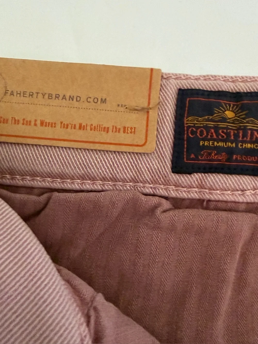 Faherty Brand Cosstline Men’s Chino Short Spring Quartz Size 32/8” Inseam NWT